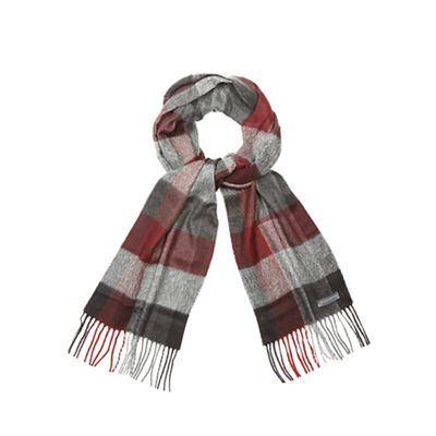 Red check print scarf